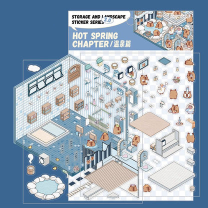 Stickers Scene, Make your Own Warm Home|Music Bar|Hot Spring|Gymnasium