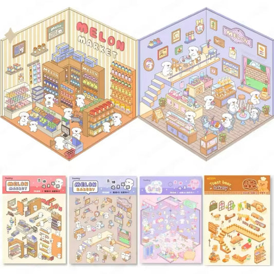 Create Adorable Sticker Scenes with Dog-Themed Bakery Shop|Market