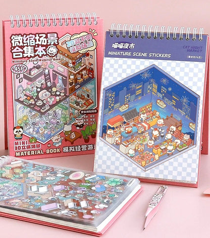 Big Size Miniature Scene Sticker Book