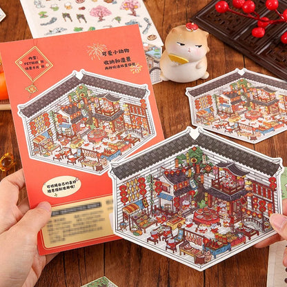 DIY Traditional Chinese Architecture 3D Miniature Scene Stickers