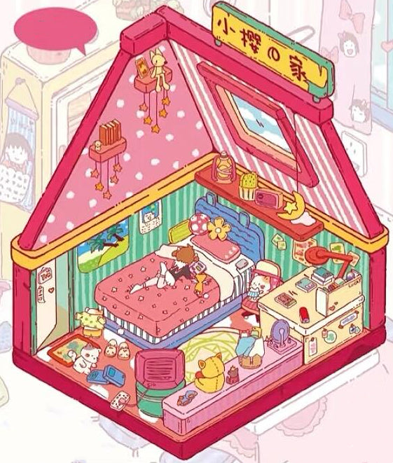 DIY Japanese Anime 3D House Sticker Scene