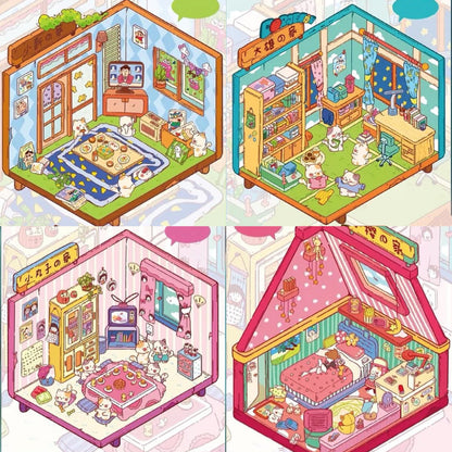 DIY Japanese Anime 3D House Sticker Scene