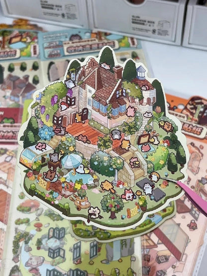 DIY 3D House Sticker Scene