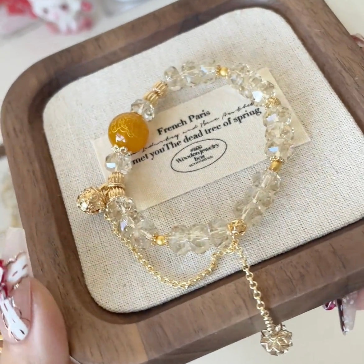 Handmade Natural Yellow Agate Bracelet-Original Design for Prosperity