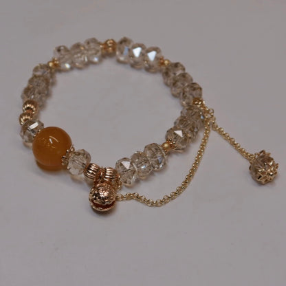 Handmade Natural Yellow Agate Bracelet-Original Design for Prosperity