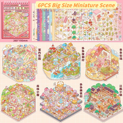 Big Size Miniature Scene Sticker Book