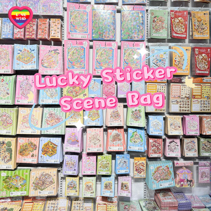 Lucky Sticker Scene Bag,Random Non-repeating 3D Sticker